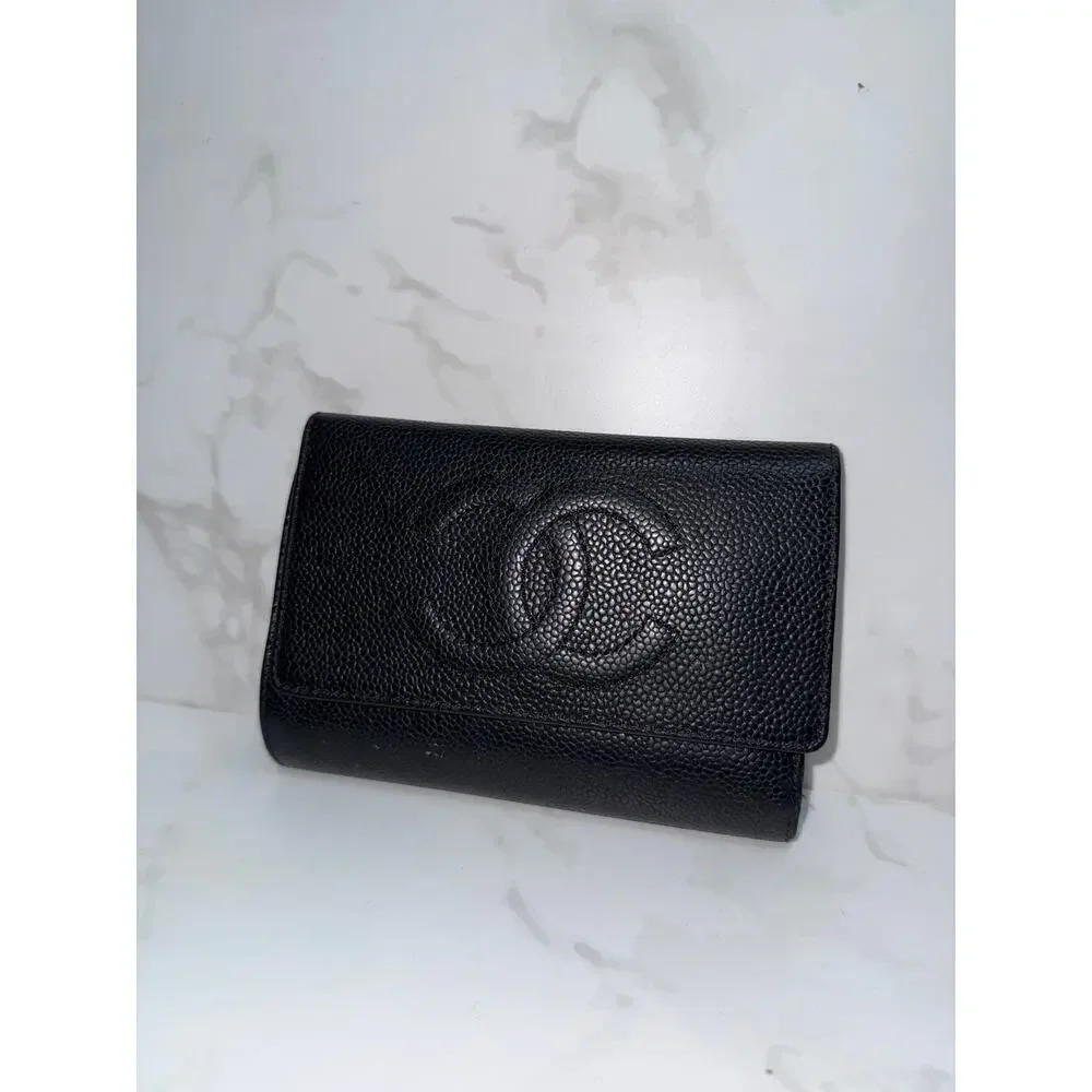 Chanel Caviar Leather Black Wallet